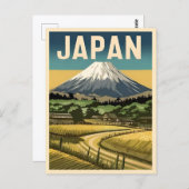 Retro Vintage Reise Altes Japan Landschaft Postkarte (Vorne/Hinten)