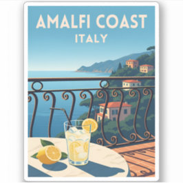 Retro Vintage Reise Amalfi Küste Italien Landschaf Aufkleber