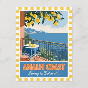 Retro Vintage Reise Amalfiküste Italien Landschaft Postkarte