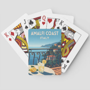 Retro Vintage Reise Amalfiküste Italien Landschaft Spielkarten