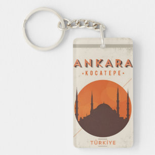 Retro Vintage Reise Ankara Türkei Schlüsselanhänger