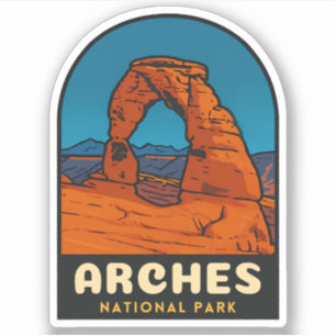 Retro Vintage Reise Arches Nationalpark Utah Aufkleber