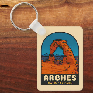 Retro Vintage Reise Arches Nationalpark Utah Schlüsselanhänger