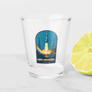 Retro Vintage Reise Cape Canaveral Florida Rakete Schnapsglas