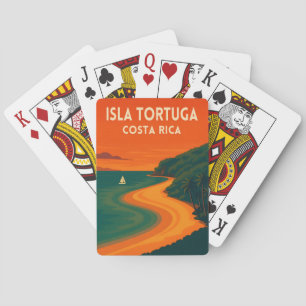 Retro Vintage Reise Costa Rica Isla Tortuga Spielkarten