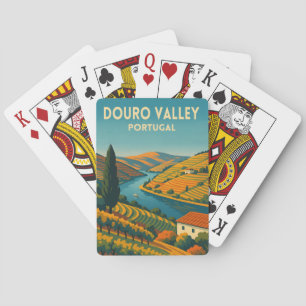 Retro Vintage Reise Douro Valley Portugal Landscha Spielkarten