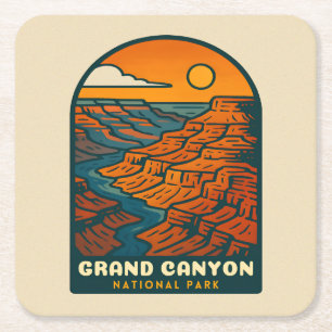Retro Vintage Reise Grand Canyon Nationalpark Rechteckiger Pappuntersetzer