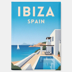 Retro Vintage Reise Ibiza Spanien Küstenlandschaft Magnet