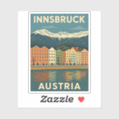 Retro Vintage Reise Innsbruck Österreich Landschaf Aufkleber (Blatt)