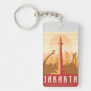 Retro Vintage Reise Jakarta Indonesien Schlüsselanhänger