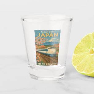 Retro Vintage Reise Japan Shinkansen Bullet Zug Schnapsglas