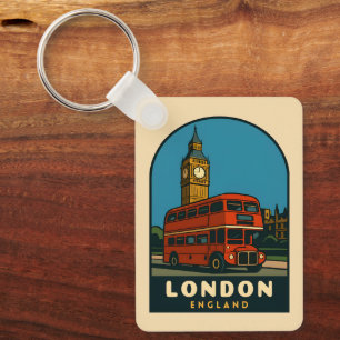 Retro Vintage Reise London Big Ben England  Schlüsselanhänger