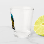 Retro Vintage Reise Machu Picchu Peru Landschaft Schnapsglas (Rechts)
