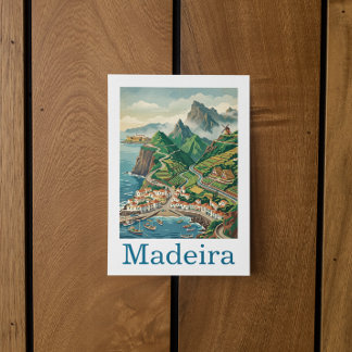 Retro Vintage Reise Madeira Portugal Insel Postkarte