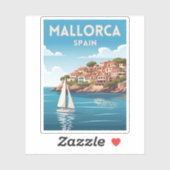 Retro Vintage Reise Mallorca Spanien Küste Aufkleber (Blatt)
