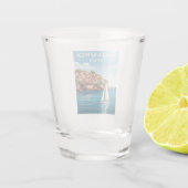 Retro Vintage Reise Mallorca Spanien Küste Schnapsglas (Rückseite)