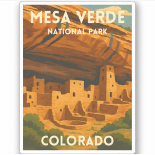 Retro Vintage Reise Mesa Verde Nationalpark Aufkleber