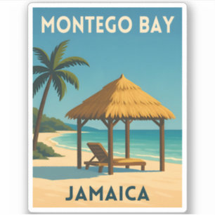 Retro Vintage Reise Montego Bay Jamaika Strand Aufkleber