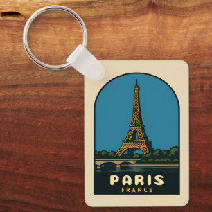 Retro Vintage Reise Paris Frankreich Eiffelturm Schlüsselanhänger