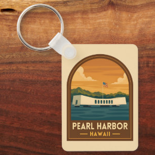 Retro Vintage Reise Pearl Harbor Gedenkstätte Hawa Schlüsselanhänger