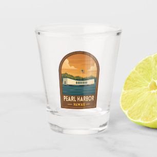Retro Vintage Reise Pearl Harbor Gedenkstätte Hawa Schnapsglas