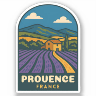 Retro Vintage Reise Provence Frankreich Landschaft Aufkleber