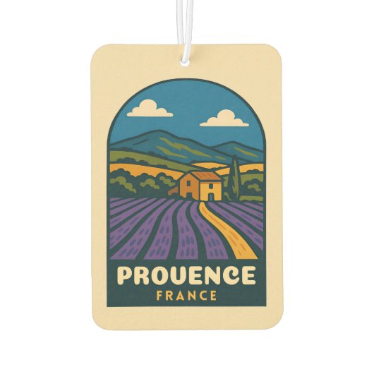 Retro Vintage Reise Provence Frankreich Landschaft Autolufterfrischer (Rückseite)