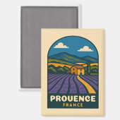 Retro Vintage Reise Provence Frankreich Landschaft Magnet (Vorderseite/Rückseite)