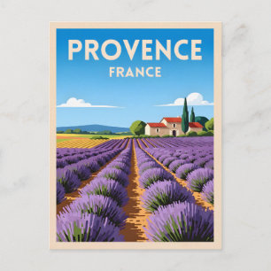 Retro Vintage Reise Provence Frankreich Landschaft Postkarte