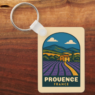 Retro Vintage Reise Provence Frankreich Landschaft Schlüsselanhänger