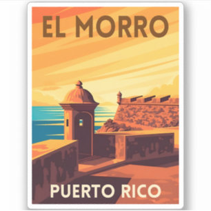 Retro Vintage Reise Puerto Rico San Juan Sonnenunt Aufkleber
