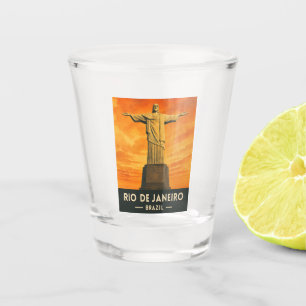 Retro Vintage Reise Rio de Janeiro Brasilien Sonne Schnapsglas