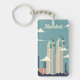 Retro Vintage Reise Souvenir mumbai india Schlüsselanhänger