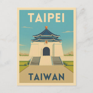 Retro Vintage Reise Taipei Taiwan Denkmal Postkarte