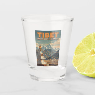 Retro Vintage Reise Tibet Himalaya Landschaft Schnapsglas