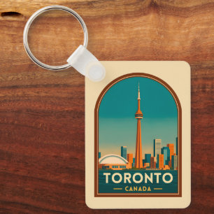 Retro Vintage Reise Toronto Kanada Skyline Landsch Schlüsselanhänger