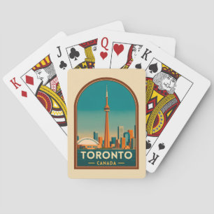 Retro Vintage Reise Toronto Kanada Skyline Landsch Spielkarten