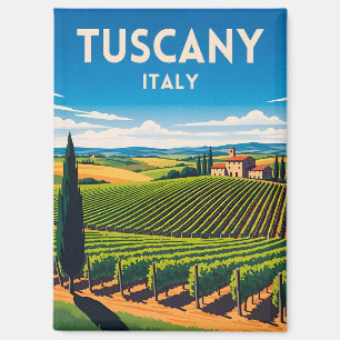 Retro Vintage Reise Toskana Italien Weinberg  Magnet