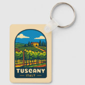Retro Vintage Reise Toskana Italien Weinroute Mend Schlüsselanhänger (Rückseite)