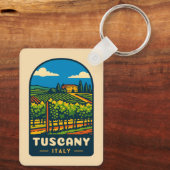 Retro Vintage Reise Toskana Italien Weinroute Mend Schlüsselanhänger (Rückseite)