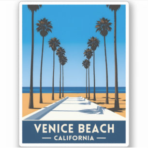 Retro Vintage Reise Venedig Strand California Küst Aufkleber