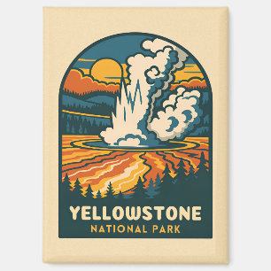Retro Vintage Reise Yellowstone Nationalpark Magnet