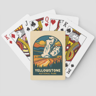 Retro Vintage Reise Yellowstone Nationalpark Spielkarten