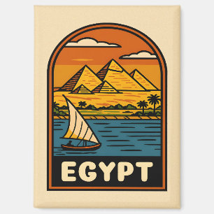 Retro Vintage Reisen Ägypten Pyramid Nile River Magnet