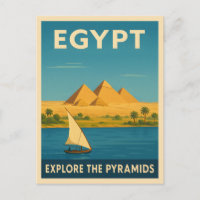 Retro Vintage Reisen Ägypten Pyramid Nile River