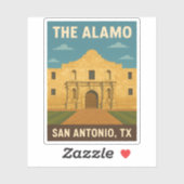 Retro Vintage Reisen Alamo San Antonio Texas Aufkleber (Blatt)