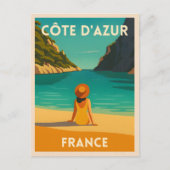 Retro Vintage Reisen Côte d'Azur Postkarte (Vorderseite)