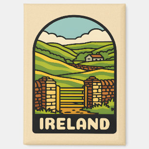 Retro Vintage Reisen Irland Land Landschaftlich Magnet