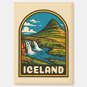 Retro Vintage Reisen Island Landschaft Magnet