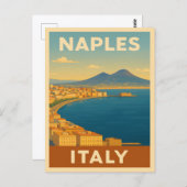 Retro Vintage Reisen Neapel Italien Landschaftlich Postkarte (Vorne/Hinten)